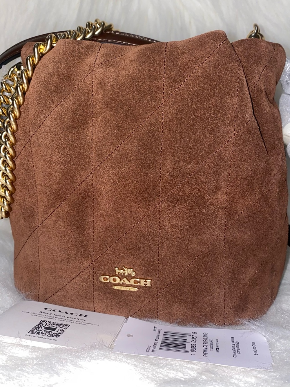 Coach Faye Mini Drawstring Bag With Quilting New